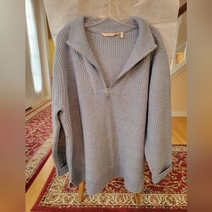 Soft Surroundings Light Blue Half-Zip Sweater